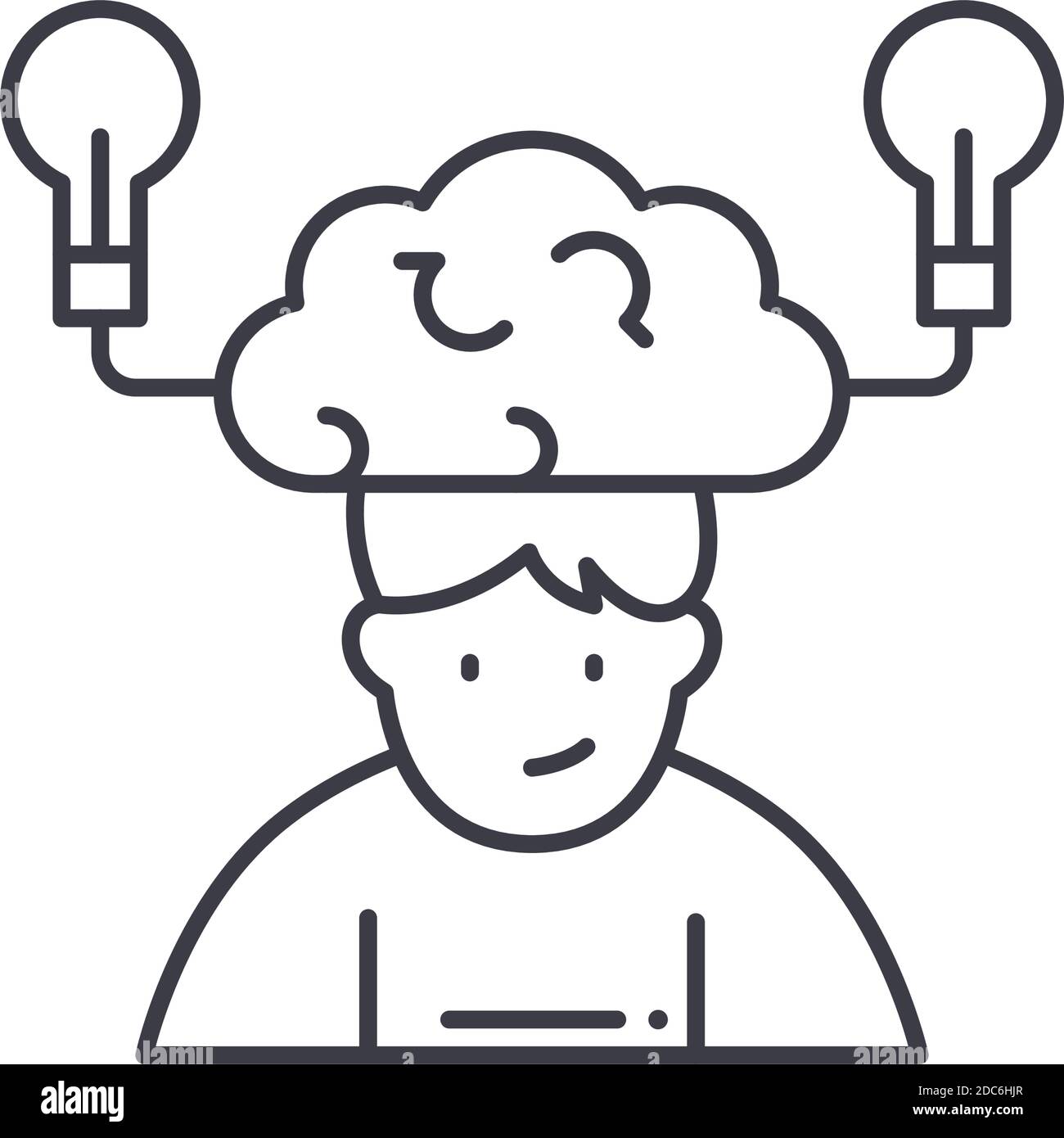 Kreativität Symbol, lineare isolierte Illustration, dünne Linie Vektor, Web-Design-Zeichen, Kontur Konzept Symbol mit editierbaren Kontur auf weißem Hintergrund. Stock Vektor