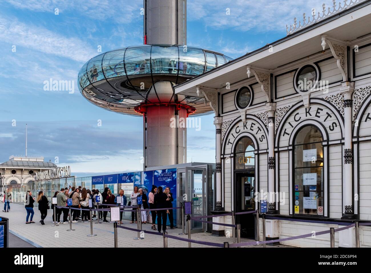 The British Airways i360 Viewing Tower, Brighton Seafront, Großbritannien, East Sussex, Großbritannien. Stockfoto