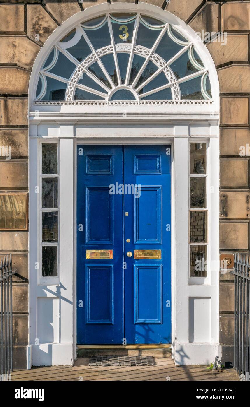 Georgianische Architektur Edinburgh schottland edinburgh georgische Tür mit Fanlight Neu Stadt edinburgh Neustadt edinburgh schottland GB UK Europa Stockfoto