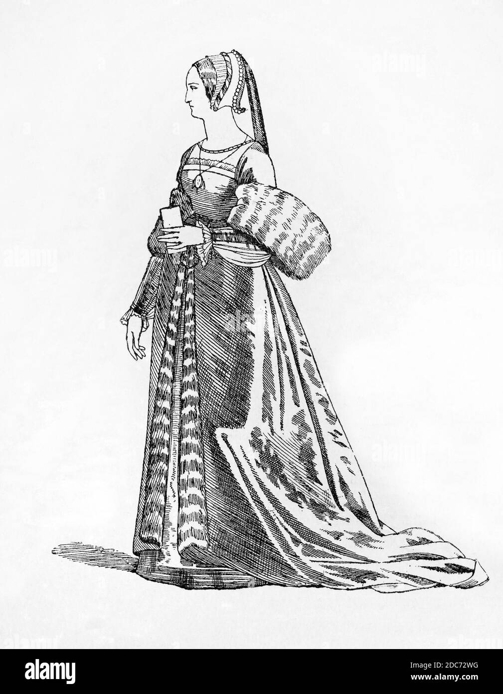 Dame aus dem Hof von Franz I. von Frankreich, 16. Jahrhundert. Stockfoto