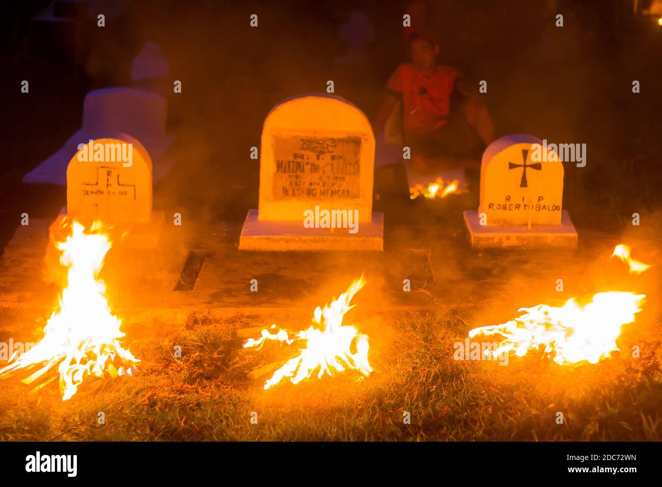 Die panag-apoy-Ritualfeier in Sagada, Philippinen Stockfoto