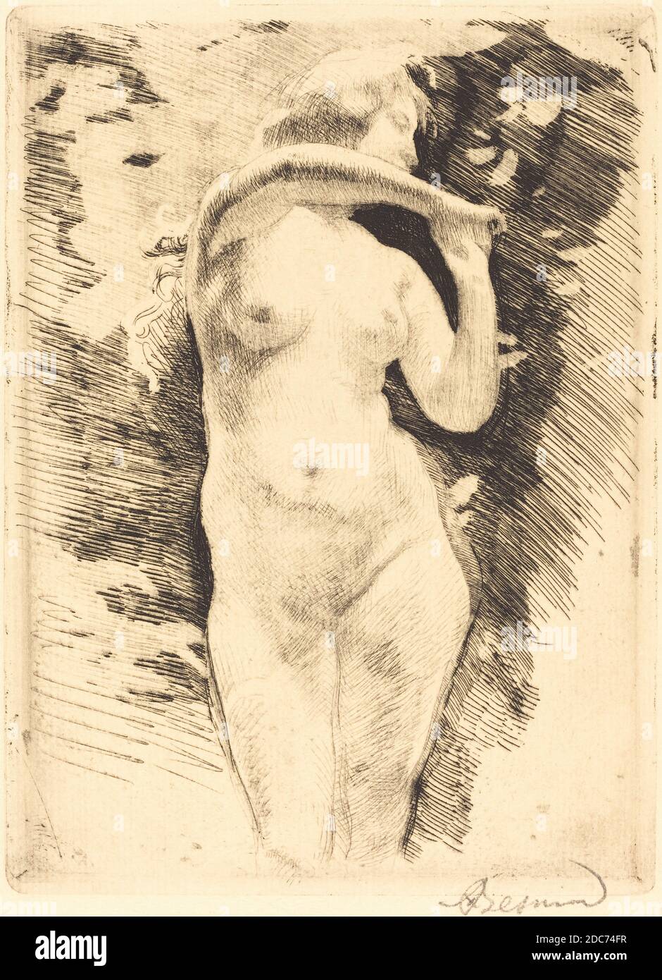 Albert Besnard, (Künstler), französisch, 1849 - 1934, Eve, 1886, Radierung Stockfoto