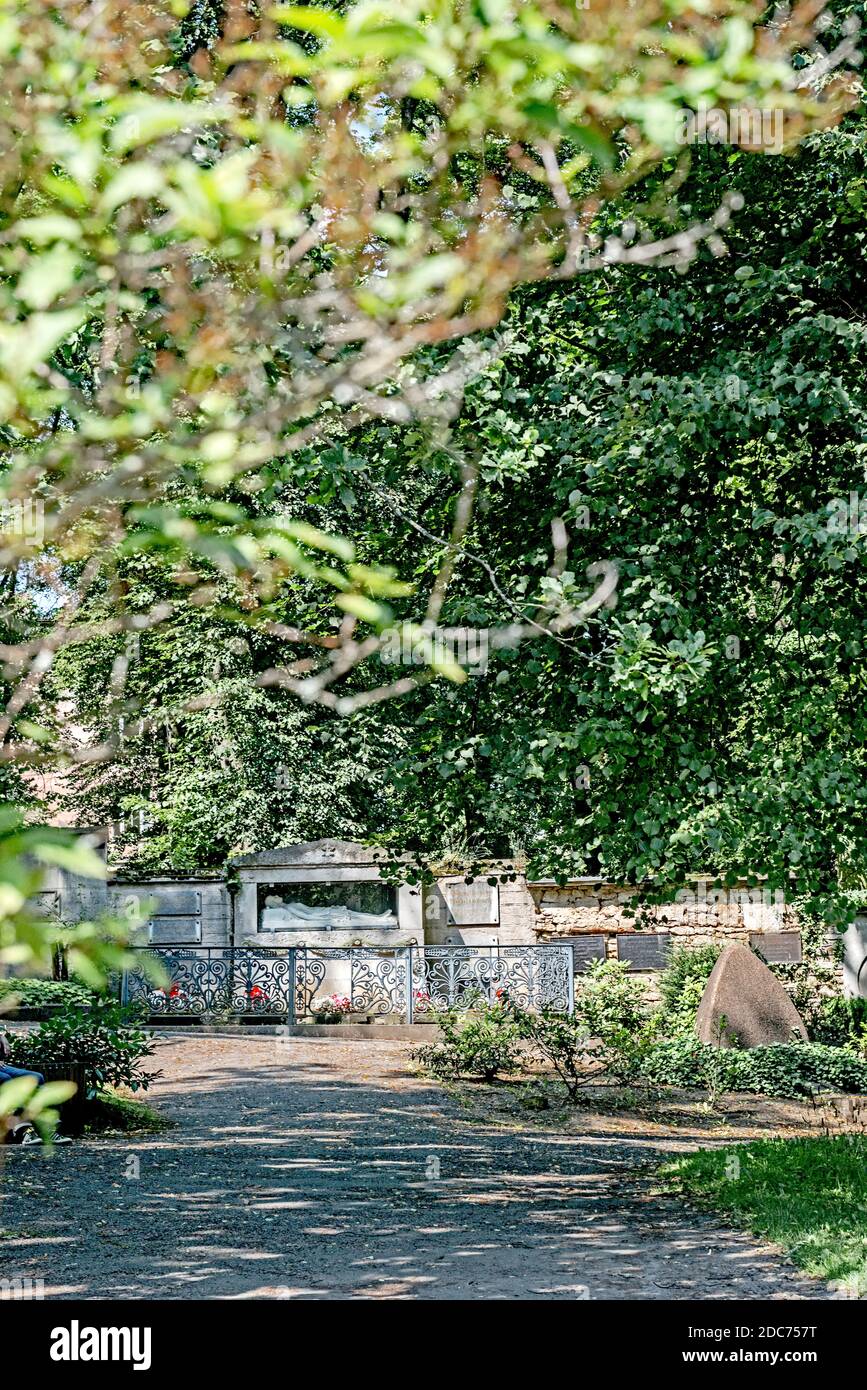 Weimar, alter Friedhof: Grab der Goethe-Familie, Freund Goethes; Weimar, alter Friedhof: Grab der Familie Goethje Stockfoto