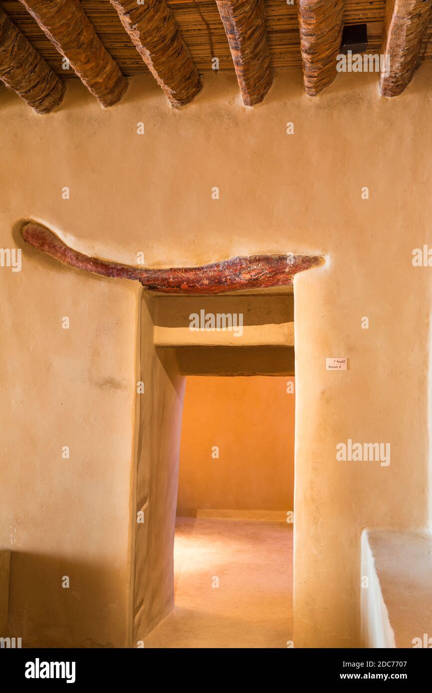 Vereinigte Arabische Emirate, Abu Dhabi, Al Ain, Innere von Qasr Al Muwaiji Stockfoto