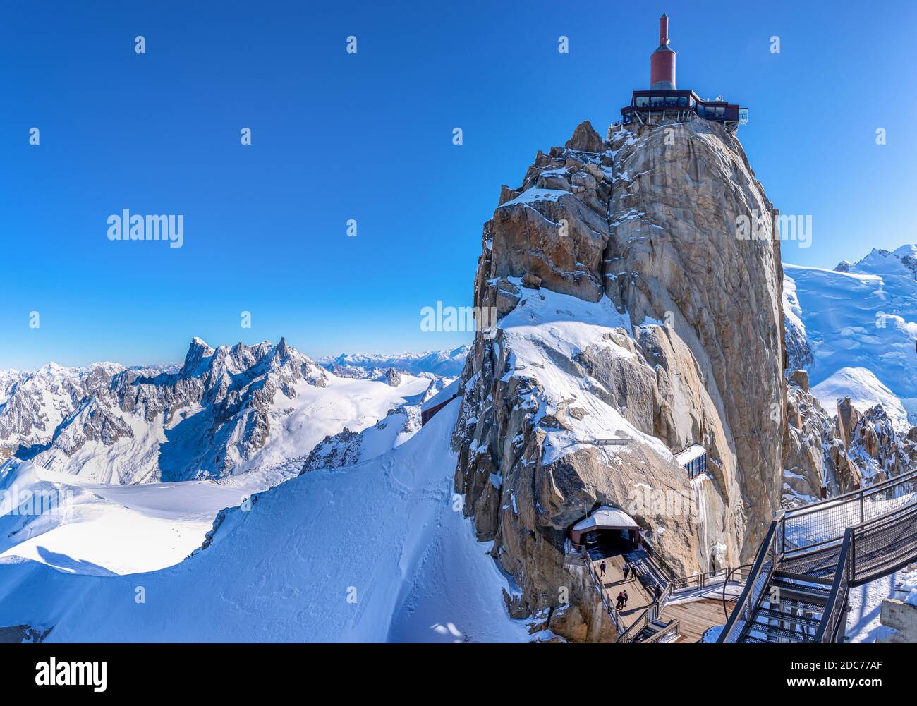 Aiguille du Midi, Mont Blanc, Chamonix, Frankreich Stockfoto