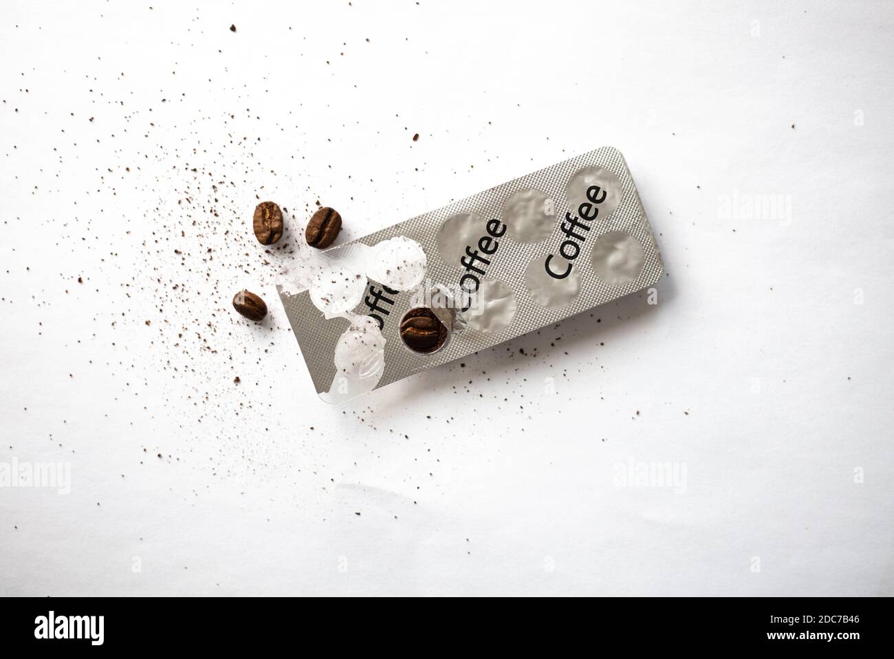 Kaffeepillen sucht Stockfoto