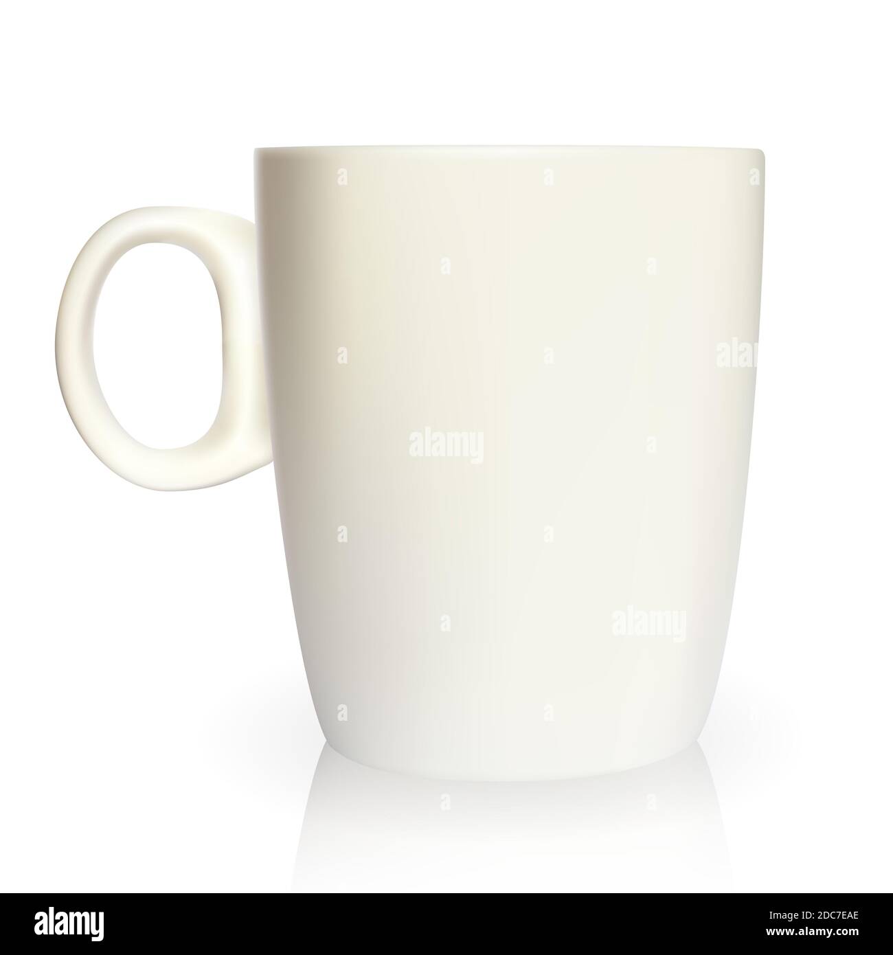 Realistisches 3D-Modell der Tasse weiße Farbe. Abbildung. Stockfoto