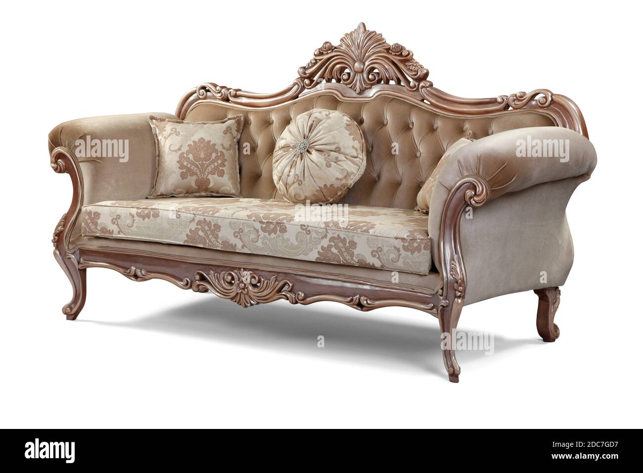 Klassische Möbel auf weißem Hintergrund Stockfoto