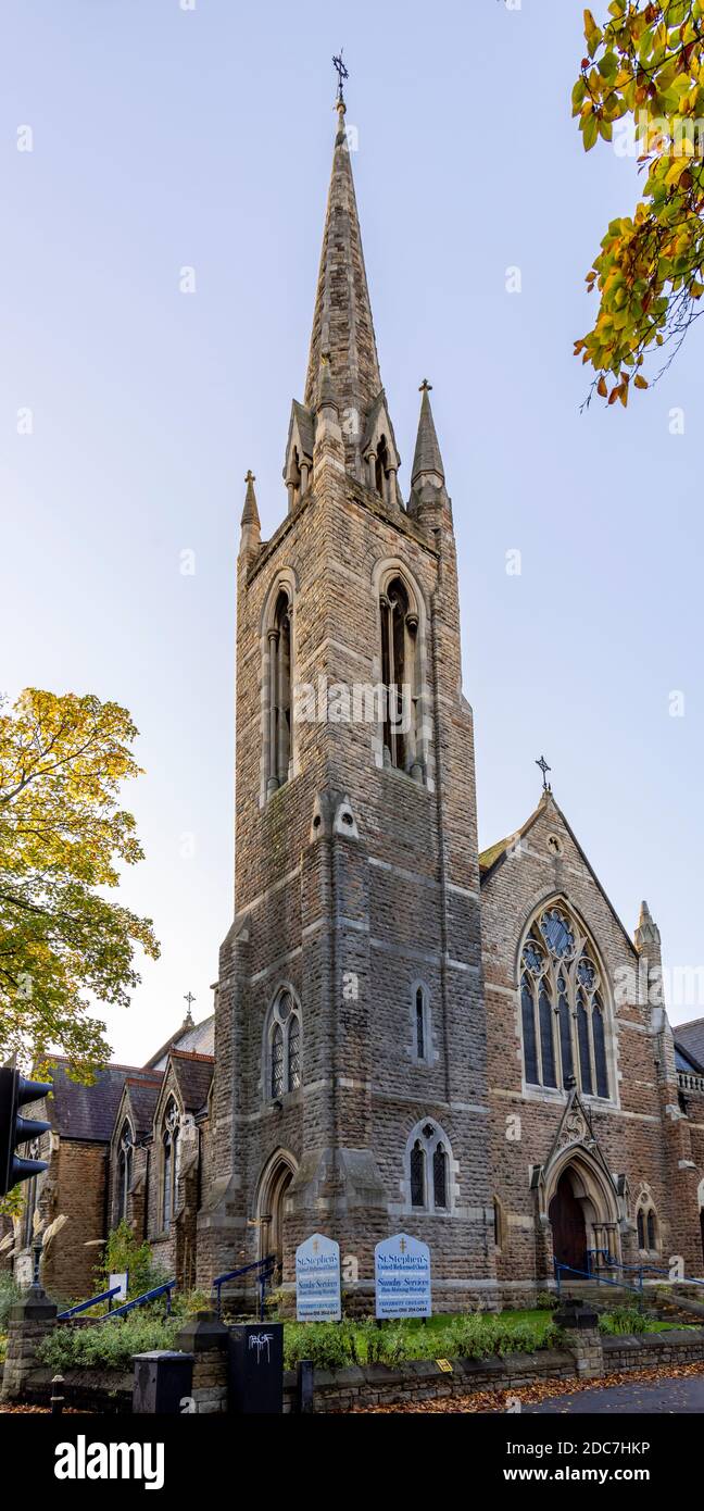 St. Stephen's United Reformierte Kirche, De Montfort St, Leicester Stockfoto