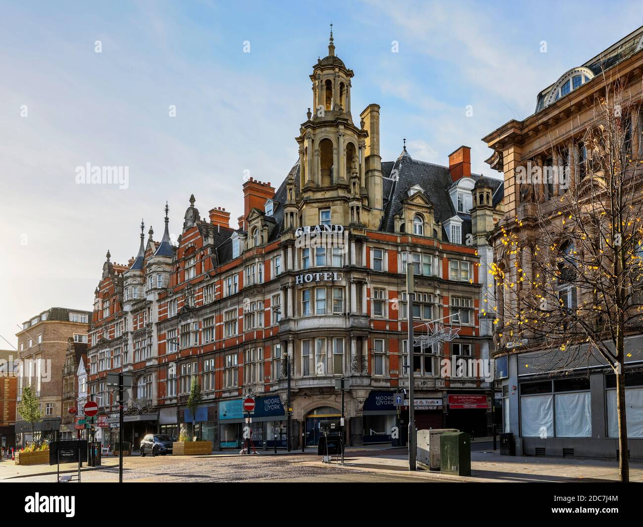 Leicester Grand Hotel, ein denkmalgeschütztes viktorianisches Hotel an der Granby Street in Leicester, England Stockfoto