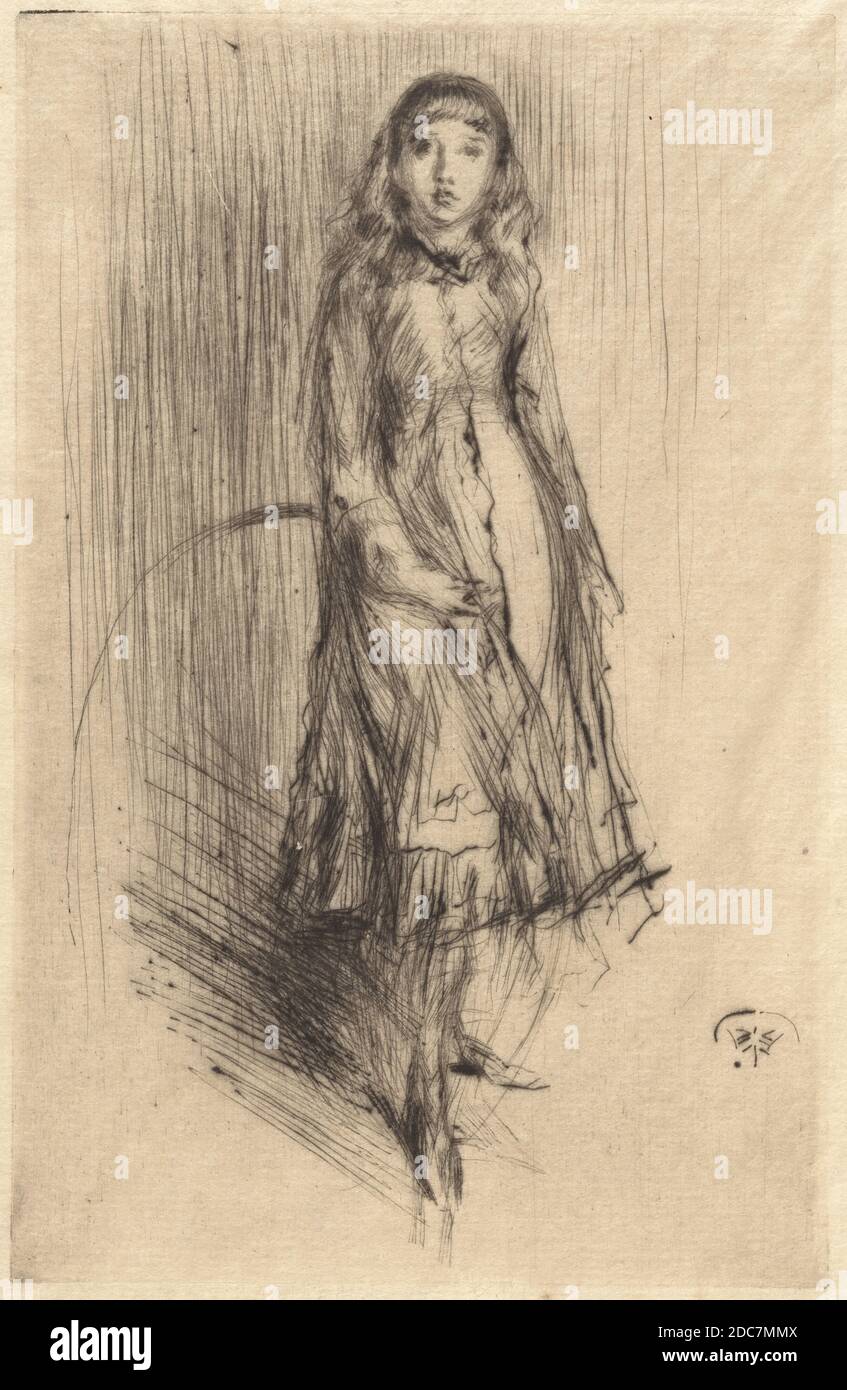 James McNeill Whistler, (Künstler), Amerikaner, 1834 - 1903, Florence Leyland, c. 1873, Radierung, Platte: 21.59 x 13.34 cm (8 1/2 x 5 1/4 Zoll), Blatt: 30.48 x 20.64 cm (12 x 8 1/8 Zoll Stockfoto