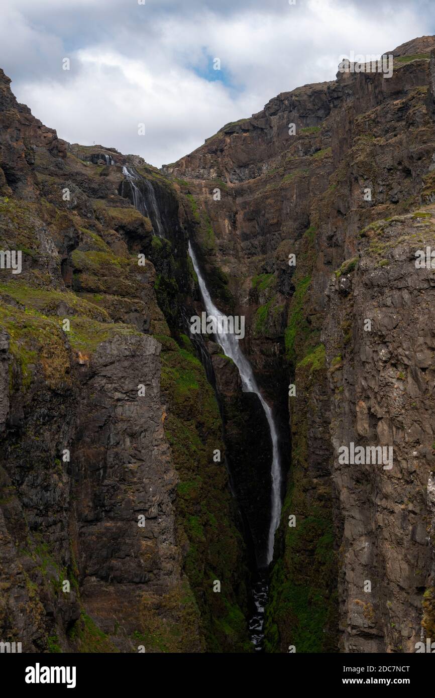 Glymur Wasserfall in Island Stockfoto