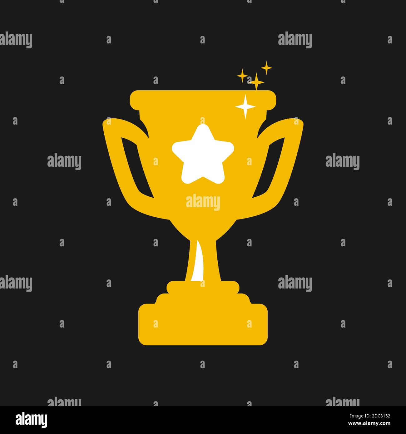 Siegertrophäe mit Logo-Symbol im linearen Stil für den Siegerpreis Logo-Vorlage Stock Vektor