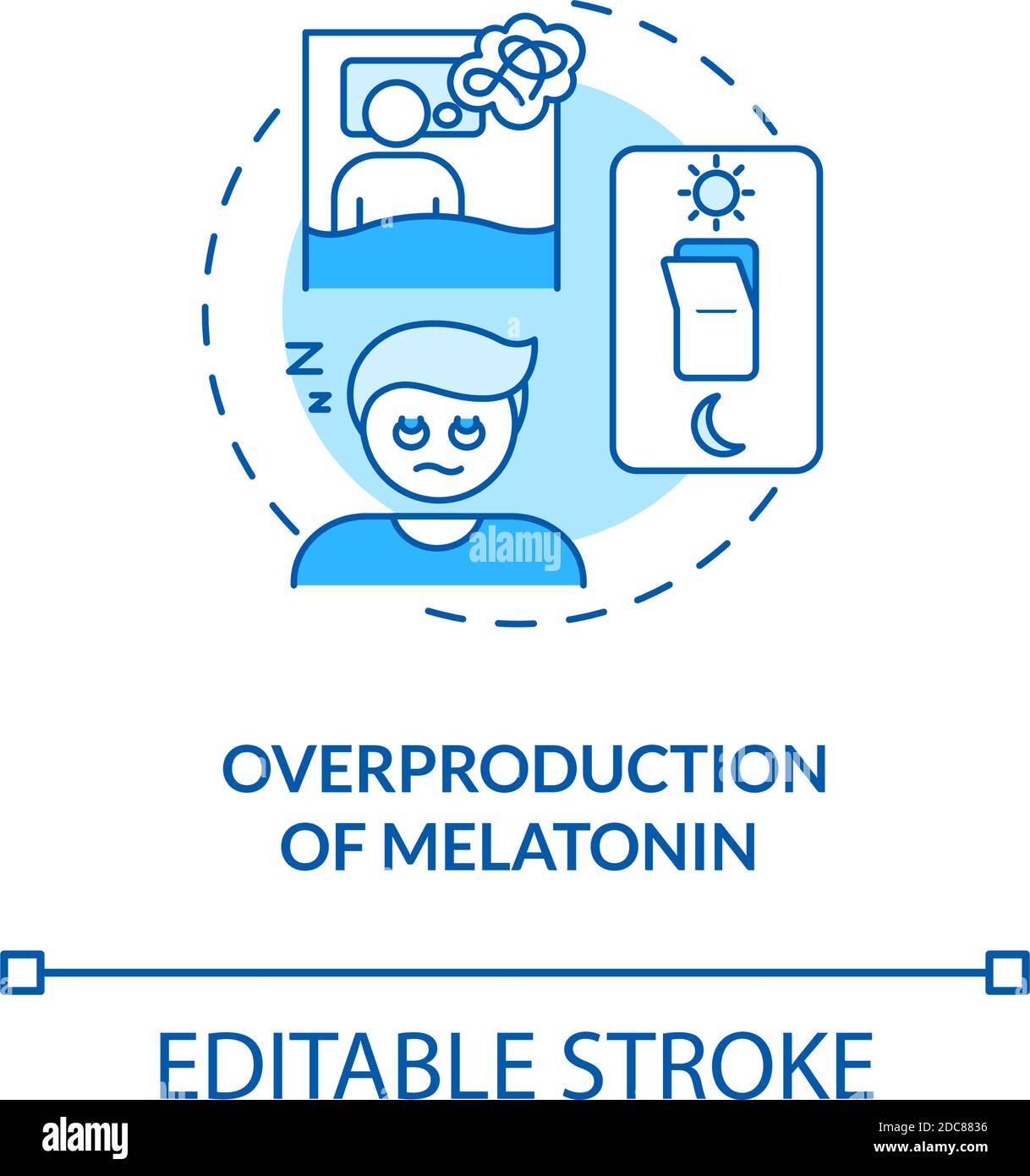 Symbol für Melatonin-Überproduktion Stock Vektor