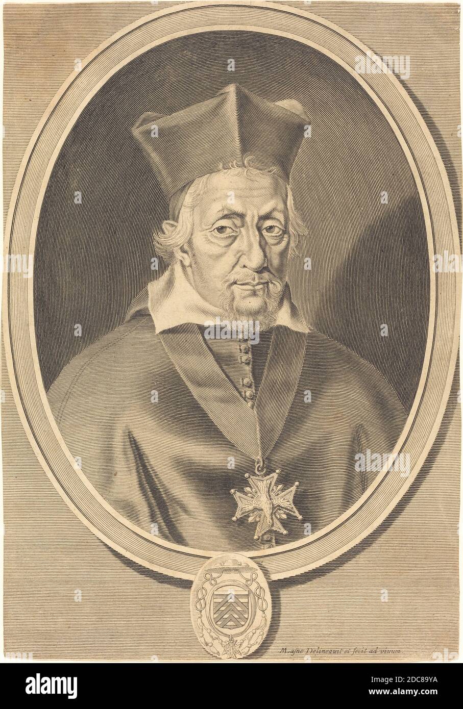 Michel Lasne, (Künstler), französisch, 1590 oder früher - 1667, François La Rochefoucauld, Gravur auf Papier, Blatt: 32.8 x 22.8 cm (12 15/16 x 9 Zoll Stockfoto