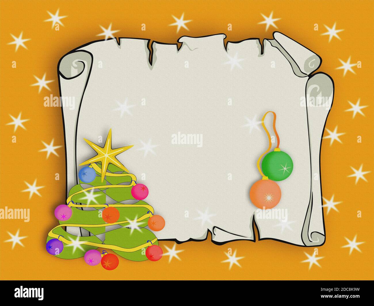 Grafische Illustration für Hintergründe und Weihnachtskarten mit fröhlichen Motiven Im Zusammenhang mit den Weihnachtsferien Stockfoto