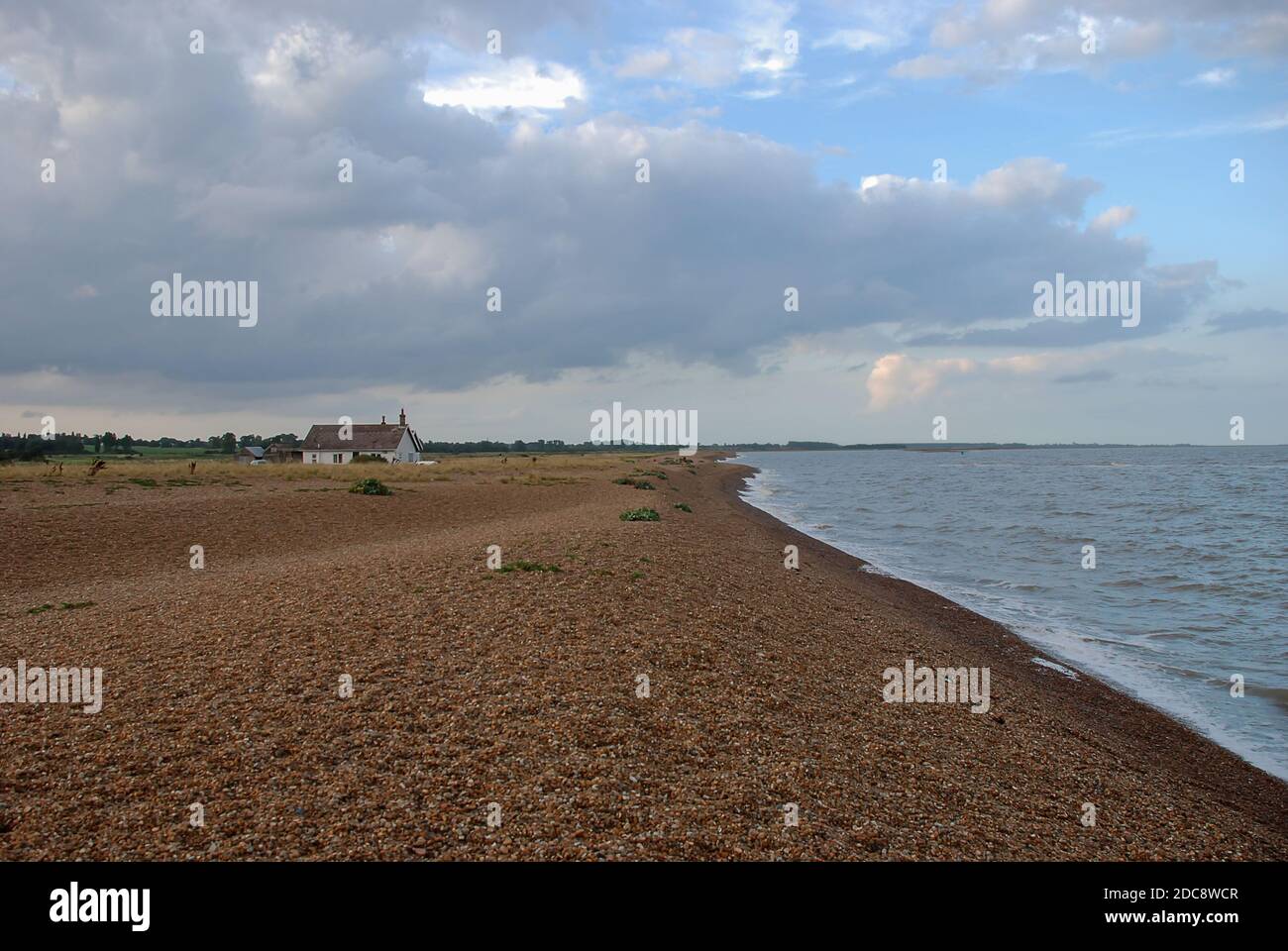 Der isolierte Weiler Shingle Street an der Küste von Suffolk, Großbritannien Stockfoto