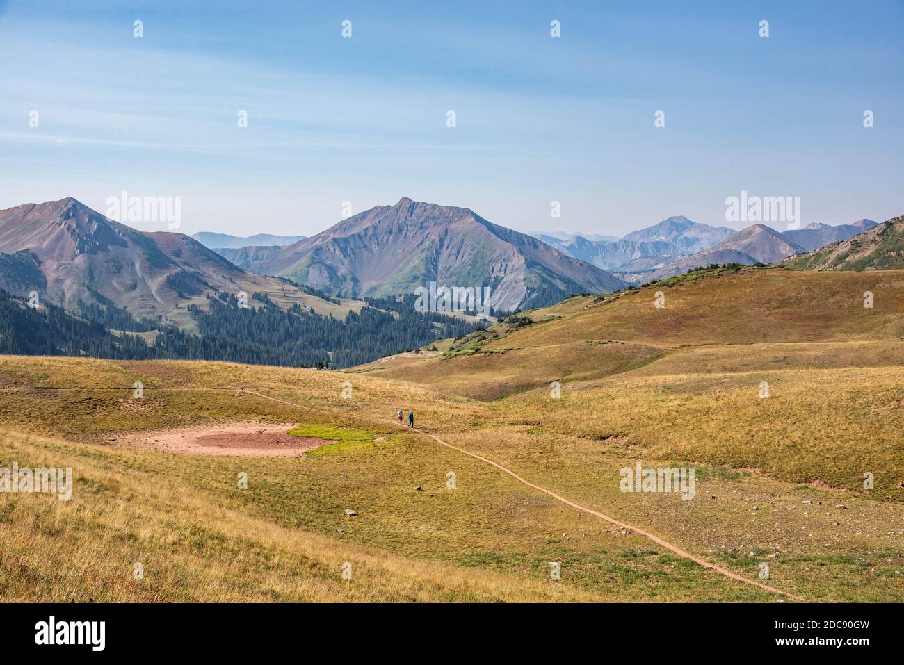 Wandern in die Maroon Bells, Aspen, Colorado, USA Stockfoto