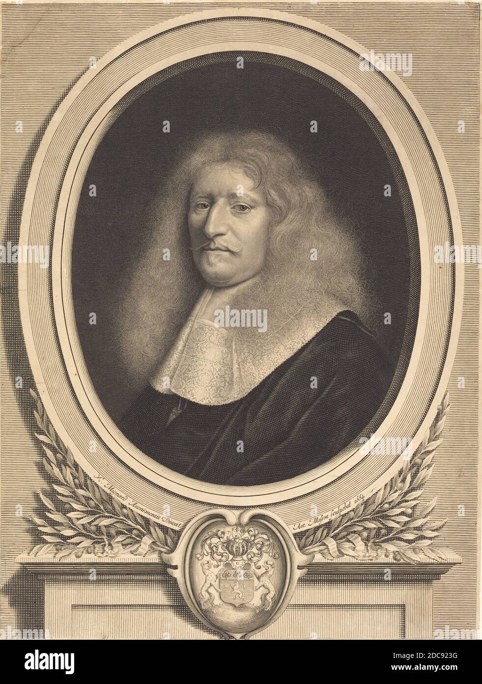 Antoine Masson, (Künstler), französisch, 1636 - 1700, Nicolas Mignard, (Künstler danach), französisch, 1606 - 1668, Guillaume de Brisacier, 1664, Radierung und Gravur Stockfoto