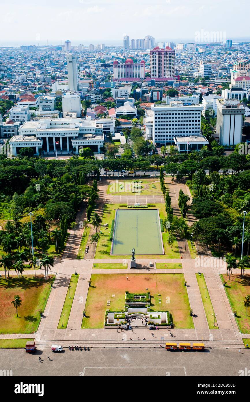 Blick über Jakarta, die Hauptstadt Indonesiens, Asien Stockfoto