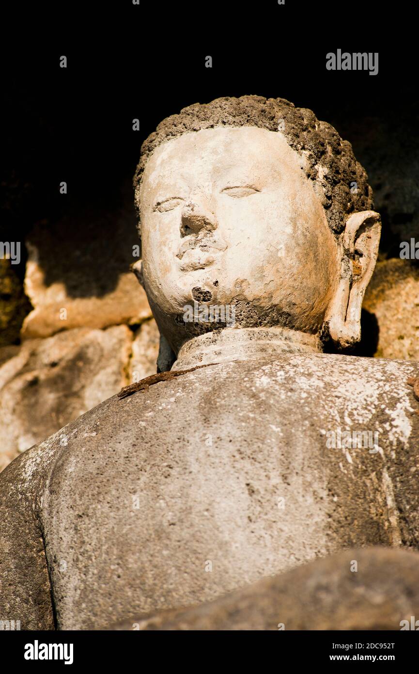 Nahaufnahme Stein Buddha, Borobudur Tempel, UNESCO-Weltkulturerbe, Yogyakarta, Java, Indonesien, Asien, Asien Stockfoto