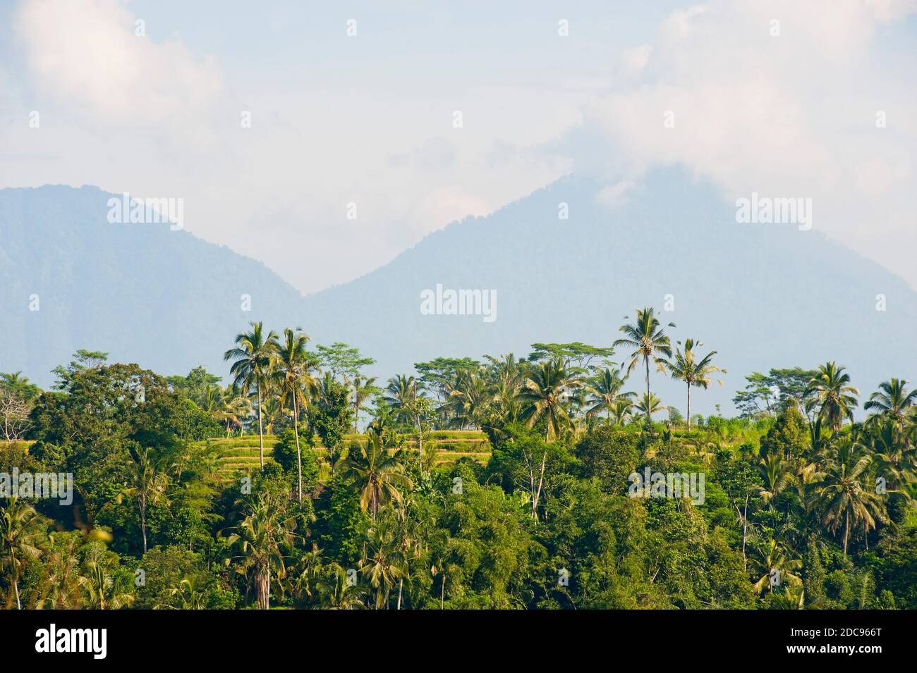 Vulkan auf Bali, Indonesien, Asien, Hintergrund mit Kopierraum Stockfoto