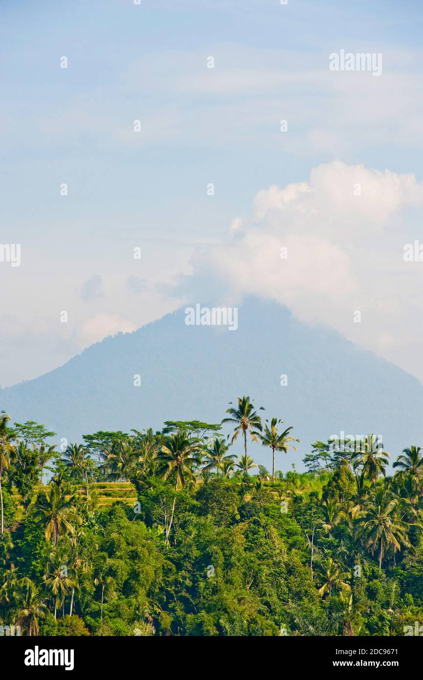 Vulkan auf der exotischen Bali Insel, Indonesien, Südostasien, Asien, Asien, Hintergrund mit Kopierraum Stockfoto
