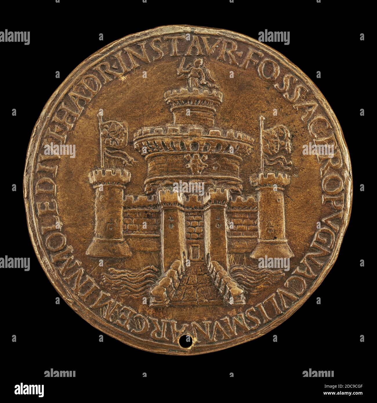 Römisch 15. Jahrhundert, (Künstler), römisch 16. Jahrhundert, (Künstler), Engelsburg, 1492/1503, Bronze, Gesamtdurchmesser: 5.65 cm 1/4, Bruttogewicht: 61.06 g (0.135 lb.), Achse: 6:00 Stockfoto