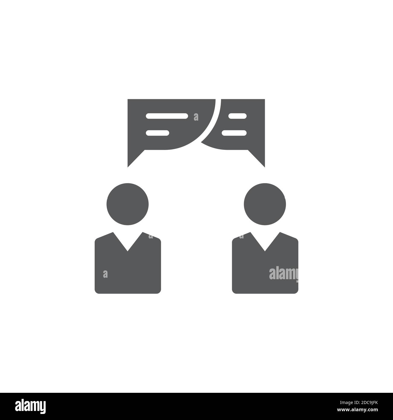 Zusammenarbeit, Konversationssymbol, Farbe, Linie, Umriss Vektorzeichen, lineares Piktogramm isoliert auf Weiß. Symbol, Logo-Illustration. Bearbeitbare Stro Stock Vektor