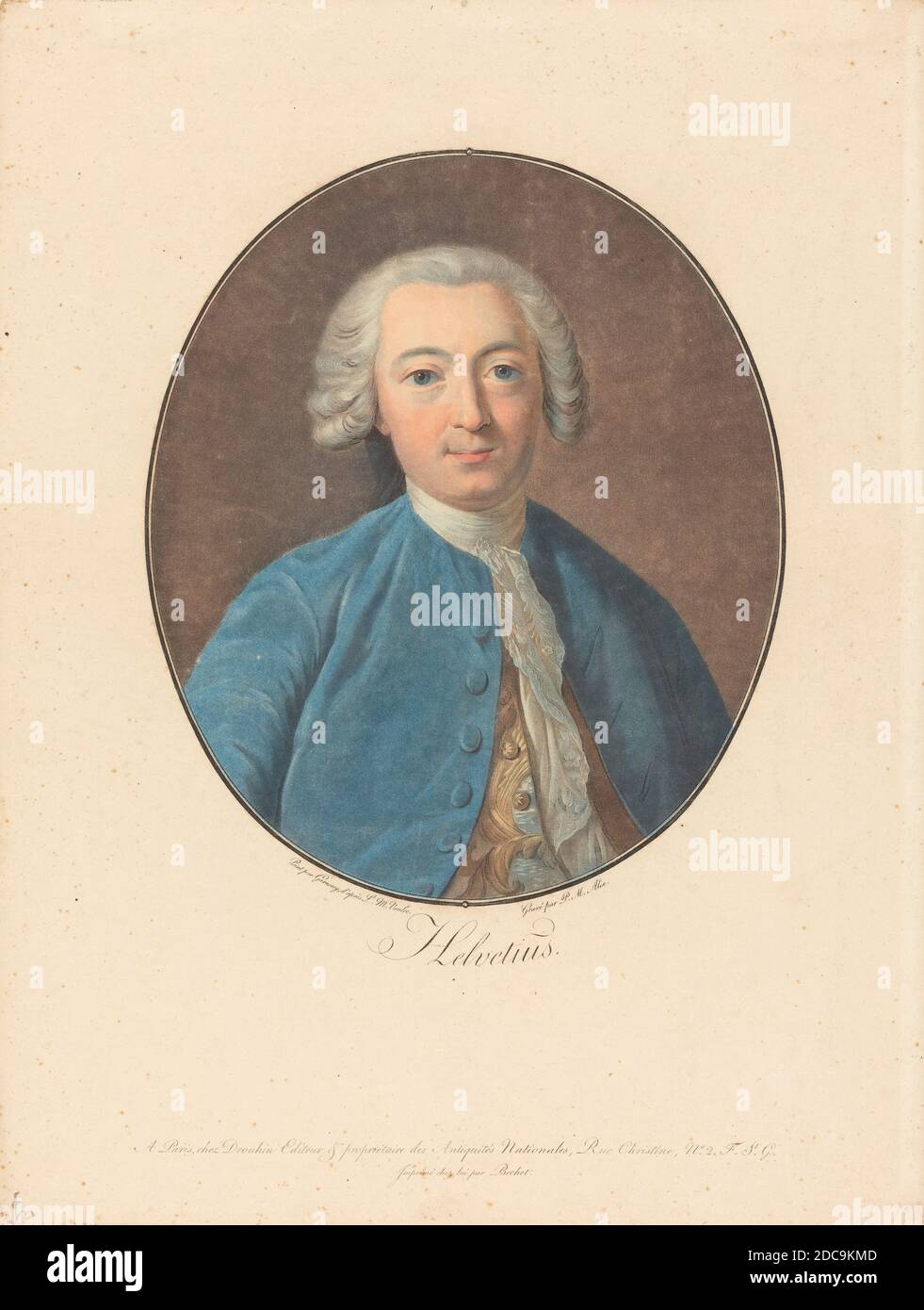Pierre-Michel Alix, (Künstler), Französisch, 1762 - 1817, Louis Michel Van Loo, (Künstler nach), Französisch, 1707 - 1771, Jean-François Garnerey, (Künstler nach), Französisch, 1755 - 1837, Helvetius, Farbe aquatint Stockfoto