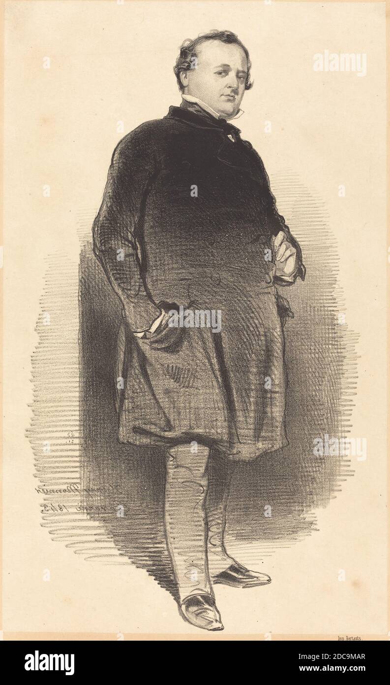Paul Gavarni, (Künstler), französisch, 1804 - 1866, Henry Monnier, 1843, Lithographie Stockfoto