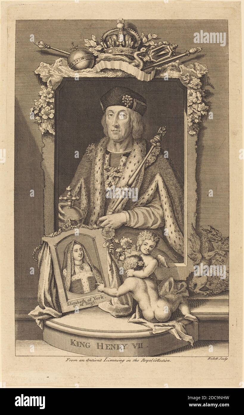 James Hulett, (Künstler), Brite, gestorben 1771, George Vertue, (Künstler nach), Englisch, 1684 - 1756, König Heinrich VII., Stich Stockfoto
