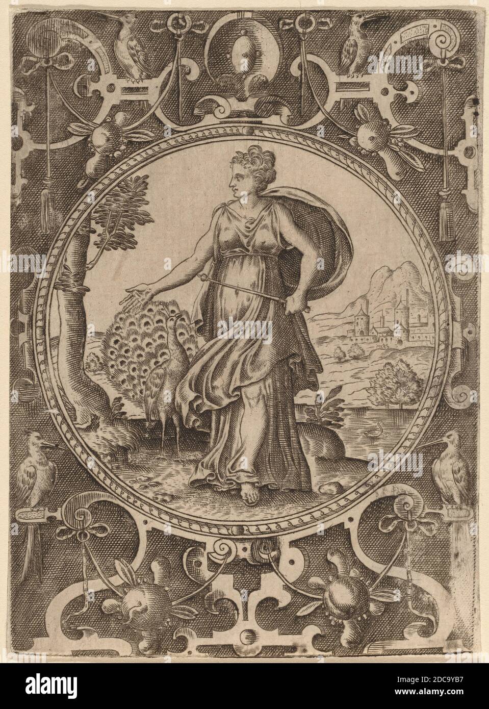 Abraham de Bruyn, (Künstler), Flämisch, 1540 - 1587, Juno, das Urteil von Paris, (Serie), Gravur, Anonymous Geschenk in Erinnerung an Charles B. Hoyt Stockfoto