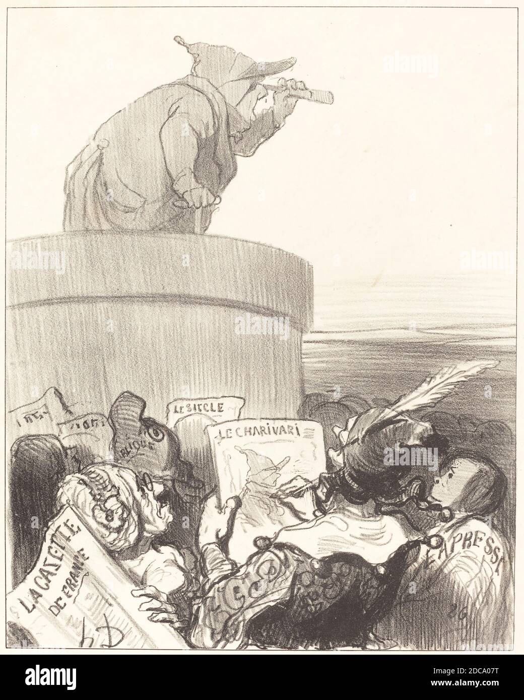 Honoré Daumier, (Künstler), französisch, 1808 - 1879, Le Constitutionnel contemplant l'Horizon politique, 1849, Lithographie Stockfoto
