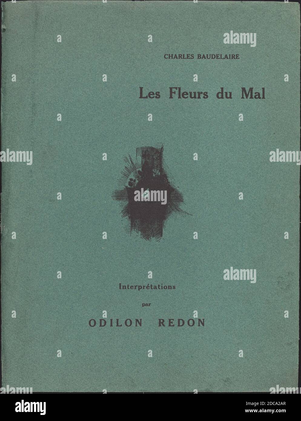 Odilon Redon, (Künstler), Französisch, 1840 - 1916, Les Fleurs du Mal, (siehe separate Datensätze für die Nummern 52-60), (Serie), 1890, Mappe mit 9 Lithographien Stockfoto