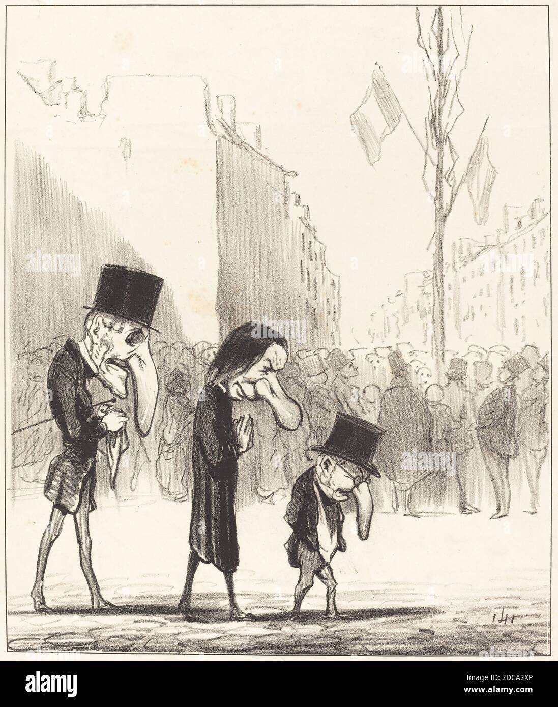 Honoré Daumier, (Künstler), französisch, 1808 - 1879, Les Trois petits Saints, Lithographie Stockfoto