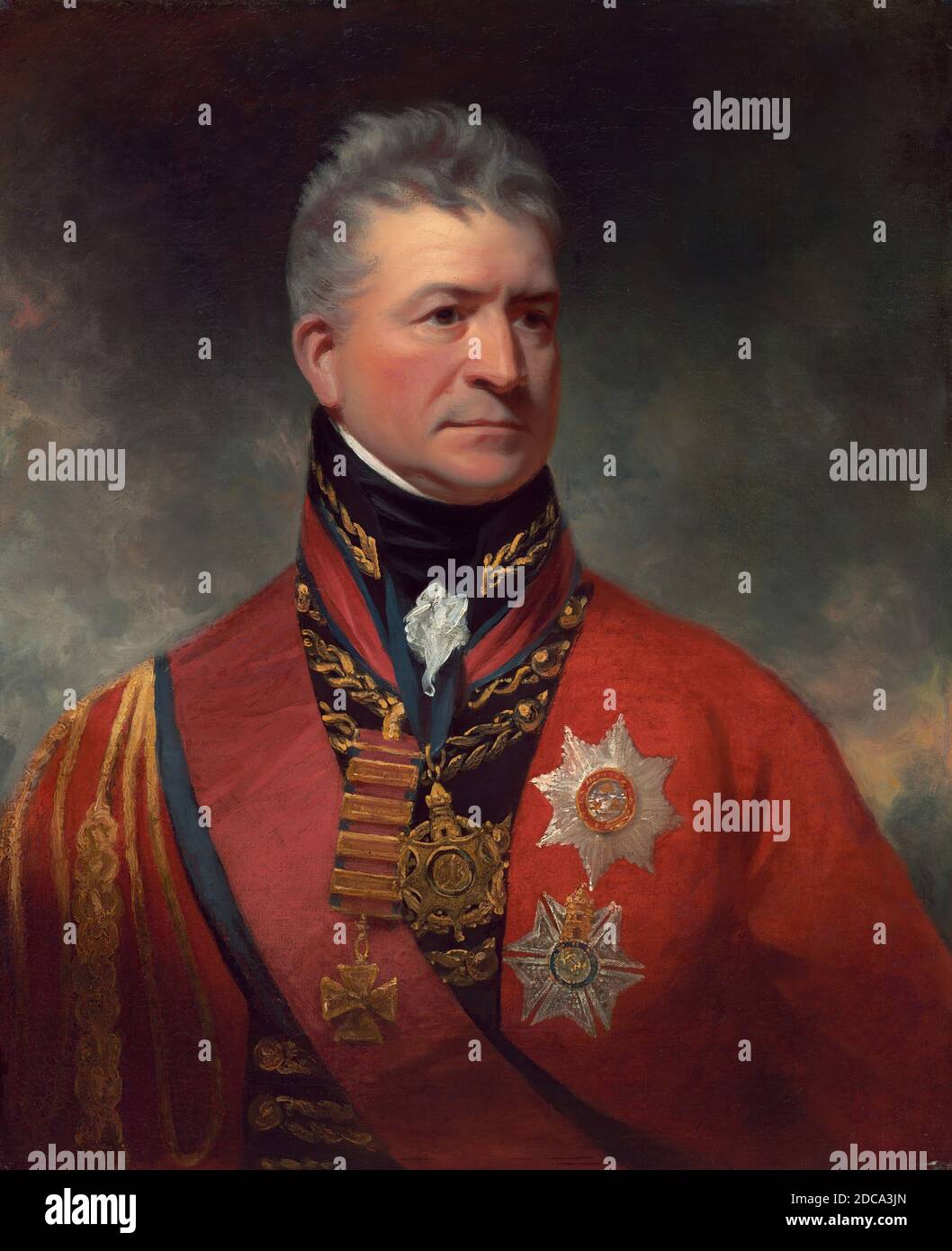 Sir William Beechey, (Künstler), Brite, 1753 - 1839, Generalleutnant Sir Thomas Picton, 1815/1817, Öl auf Leinwand, insgesamt: 77 x 63.7 cm (30 5/16 x 25 1/16 Zoll), gerahmt: 99 x 85.7 x 7.6 cm (39 x 33 3/4 x 3 Zoll Stockfoto