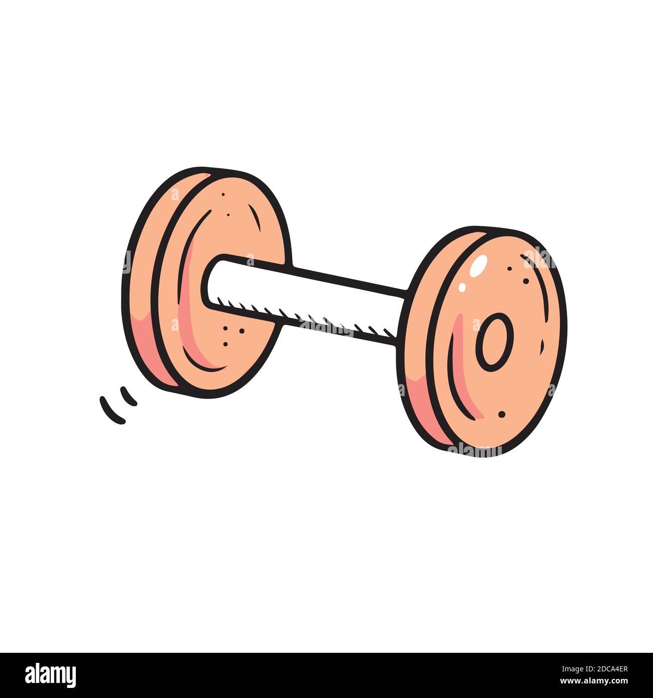 Handgezeichnetes Humbell-Element. Doodle Skizze Stil. Dumbell Element gezeichnet von digitalen Pinsel-Stift. Illustration für Icon, Sticker Design. Stock Vektor