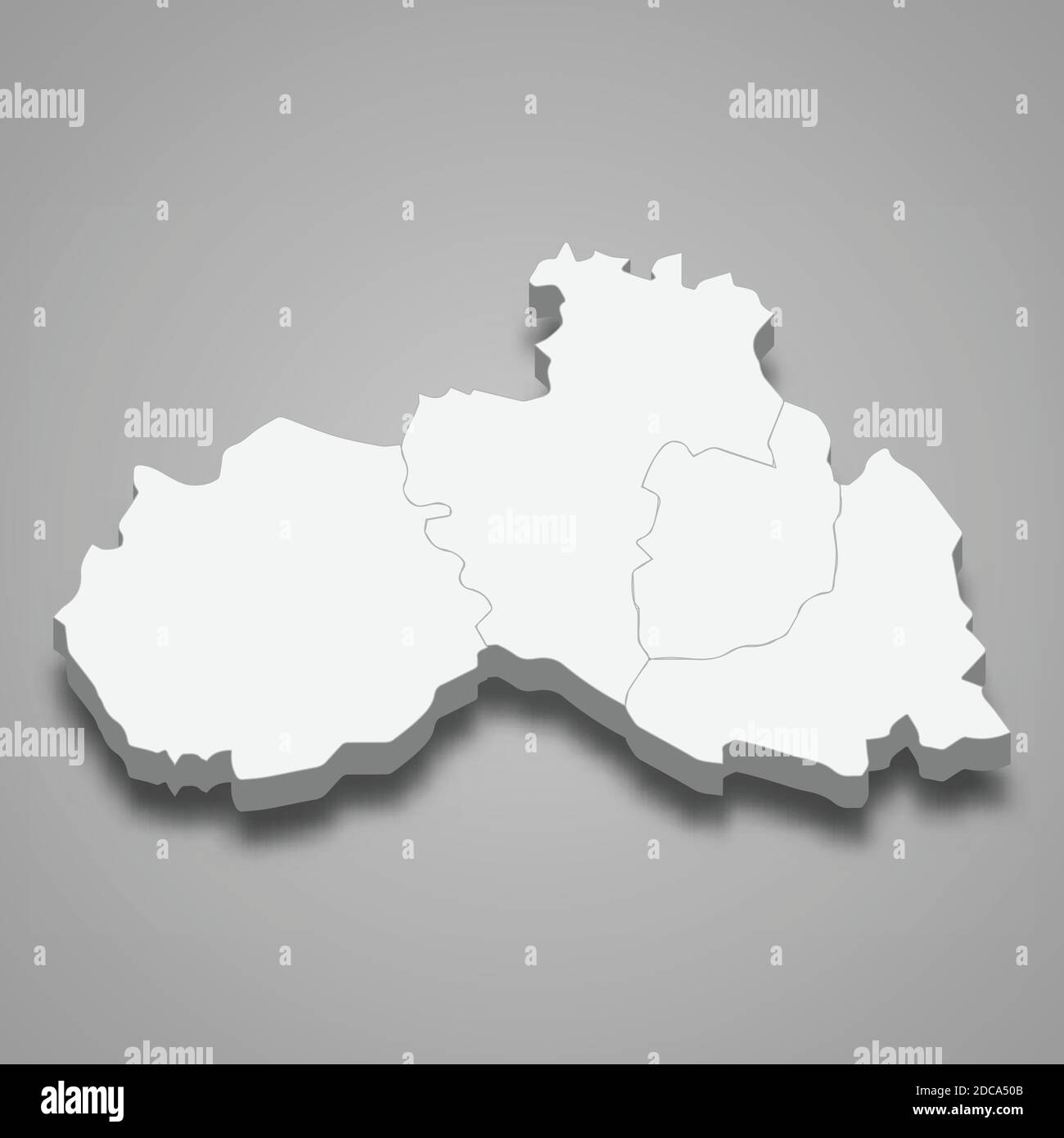 isometrische 3D-Karte von Liberec ist eine Region der Tschechischen Republik, Vektor-Illustration Stock Vektor