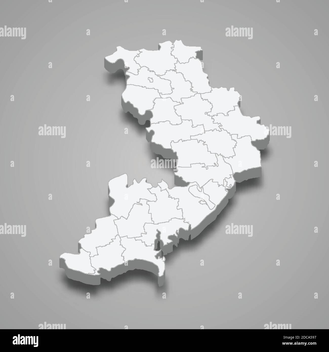 3d isometrische Karte von Odessa Oblast ist eine Region der Ukraine, Vektor-Illustration Stock Vektor