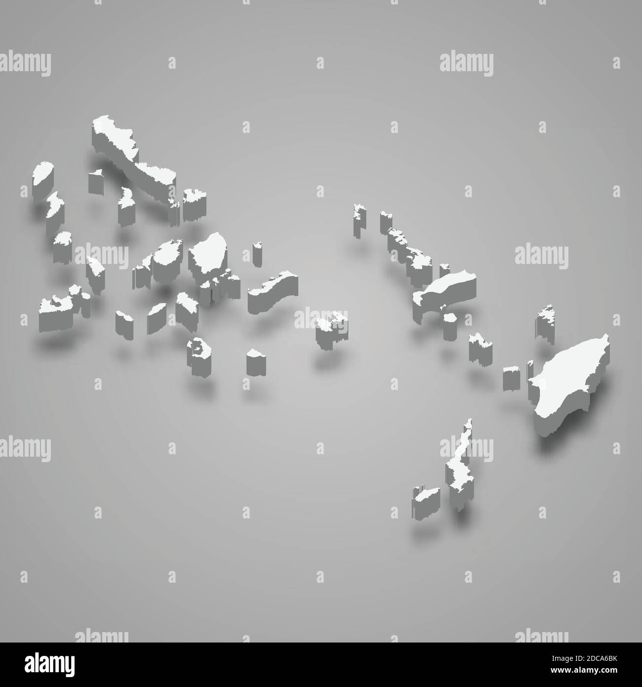 3d isometrische Karte von Süd-Ägäis ist eine Region von Griechenland, Vektor-Illustration Stock Vektor