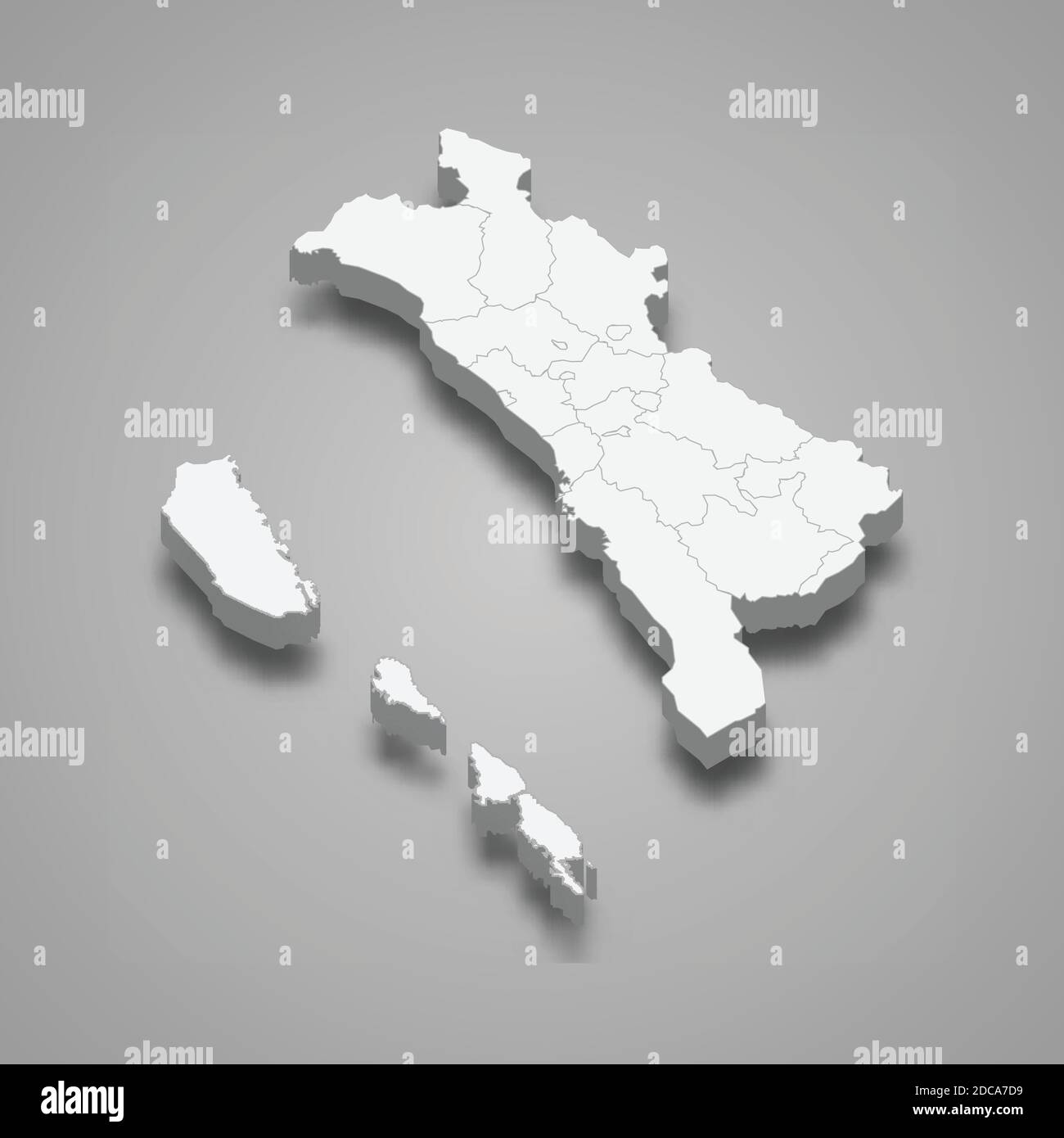 3d isometrische Karte von West Sumatra ist eine Provinz von Indonesien, Vektor-Illustration Stock Vektor