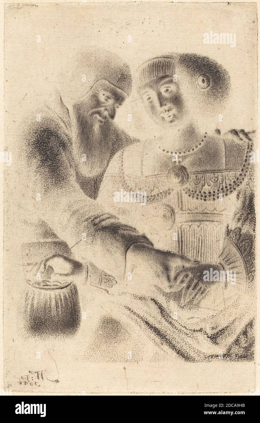 Master NW, (Künstler), Deutsch, aktiv 1640, Mann und Frau umarmen, Stipendium Stockfoto