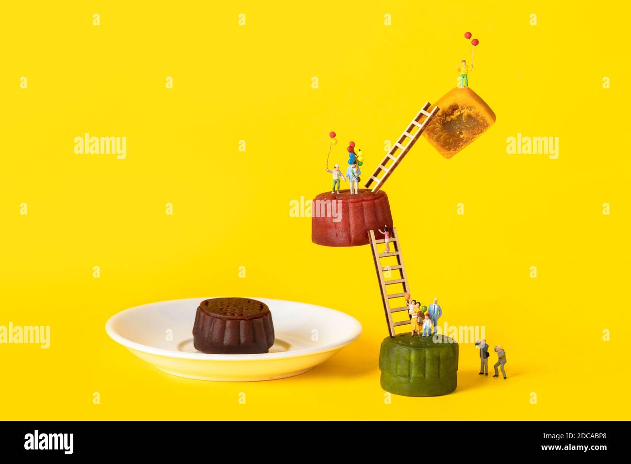 Das kreative Bösewicht-Poster-Design für Mondkuchen im Herbst festival Stockfoto