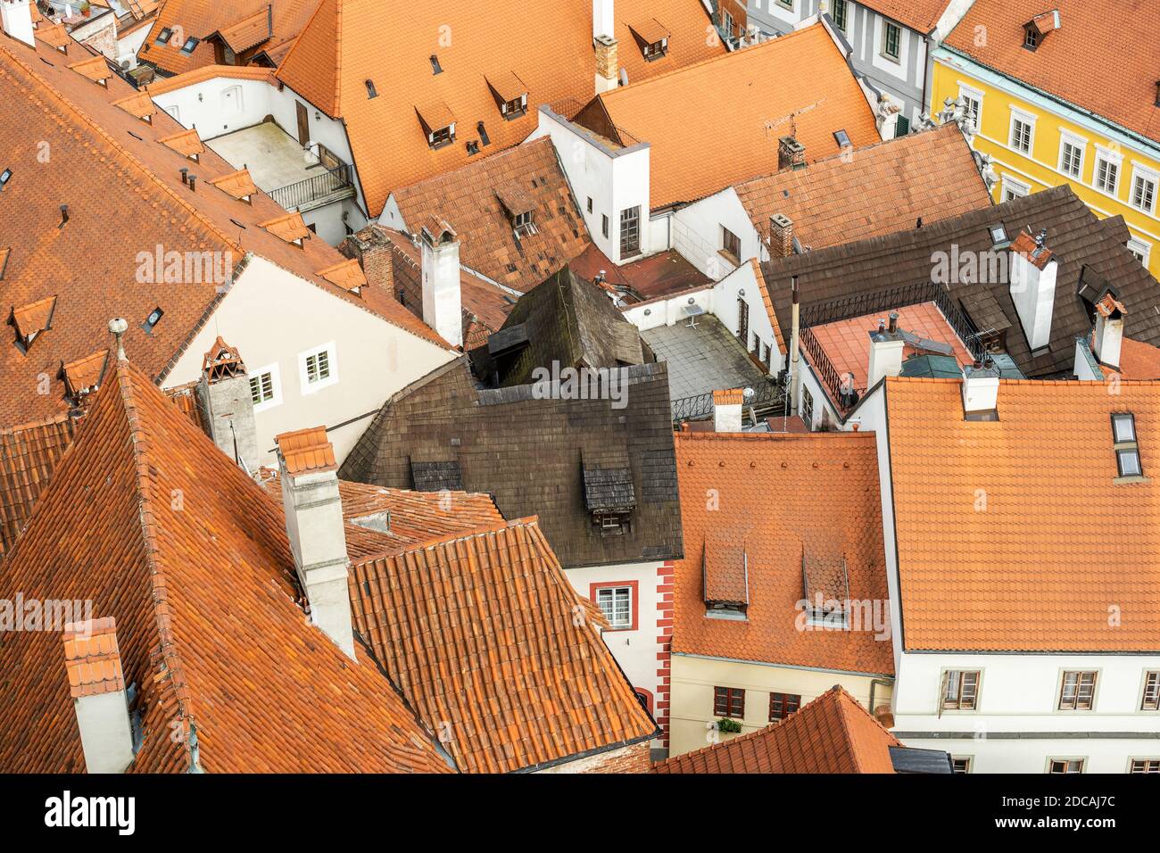 Dächer der Altstadt in Cesky Krumlov in der Südböhmischer Bezirk Stockfoto