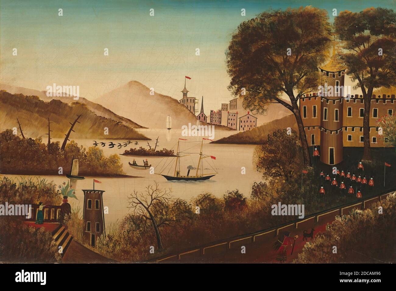 Redpath, (Maler), Amerikaner, aktiv Mitte des 19. Jahrhunderts, Montage der Garde, Mitte des 19. Jahrhunderts, Öl auf Leinwand, insgesamt: 67.5 x 100 cm (26 9/16 x 39 3/8 Zoll), gerahmt: 76.8 x 110.2 x 5.3 cm (30 1/4 x 43 3/8 x 2 1/16 Zoll Stockfoto