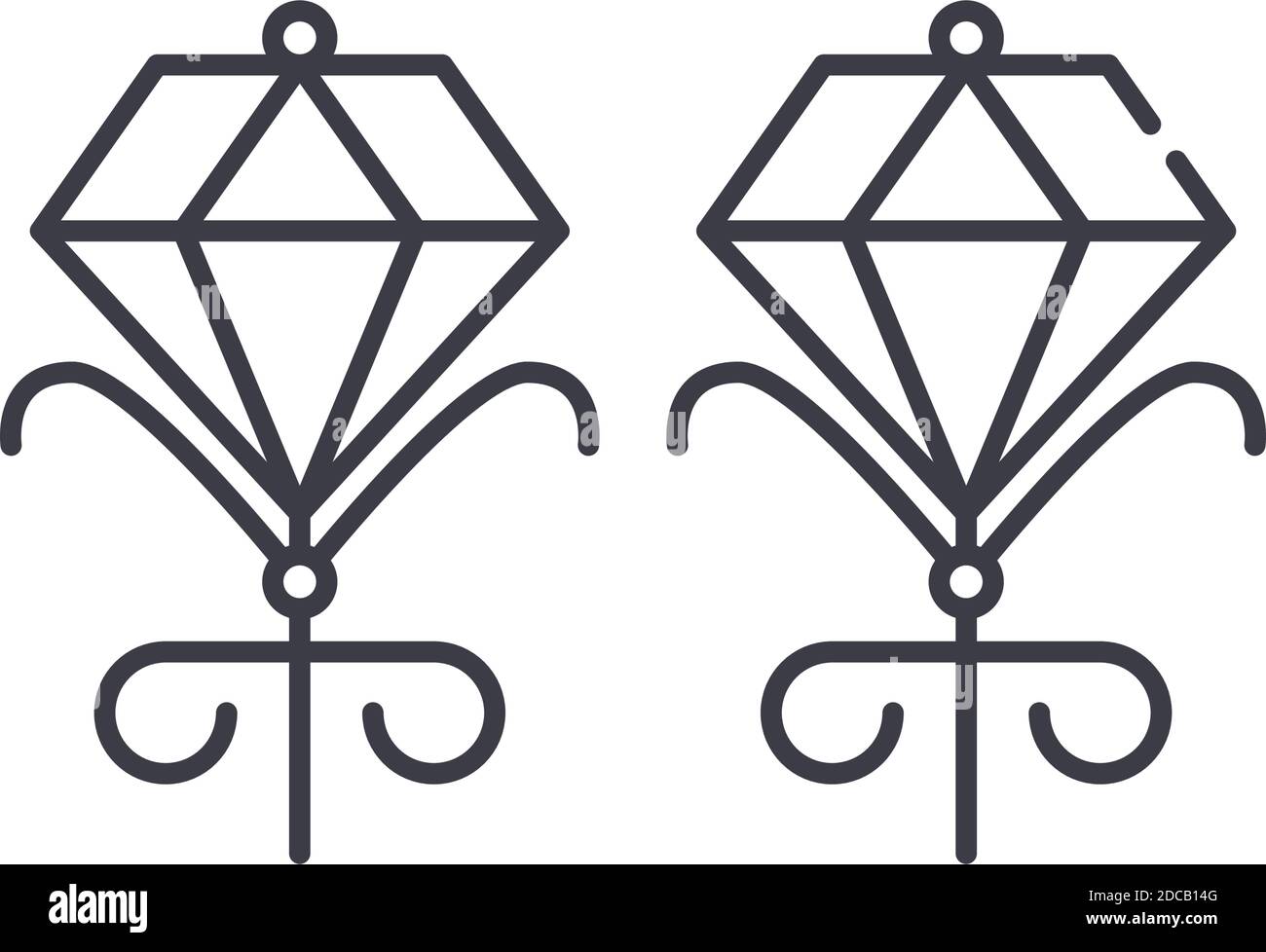 Diamant-Symbol, lineare isolierte Illustration, dünne Linie Vektor, Web-Design-Zeichen, Kontur Konzept Symbol mit editierbaren Kontur auf weißem Hintergrund. Stock Vektor