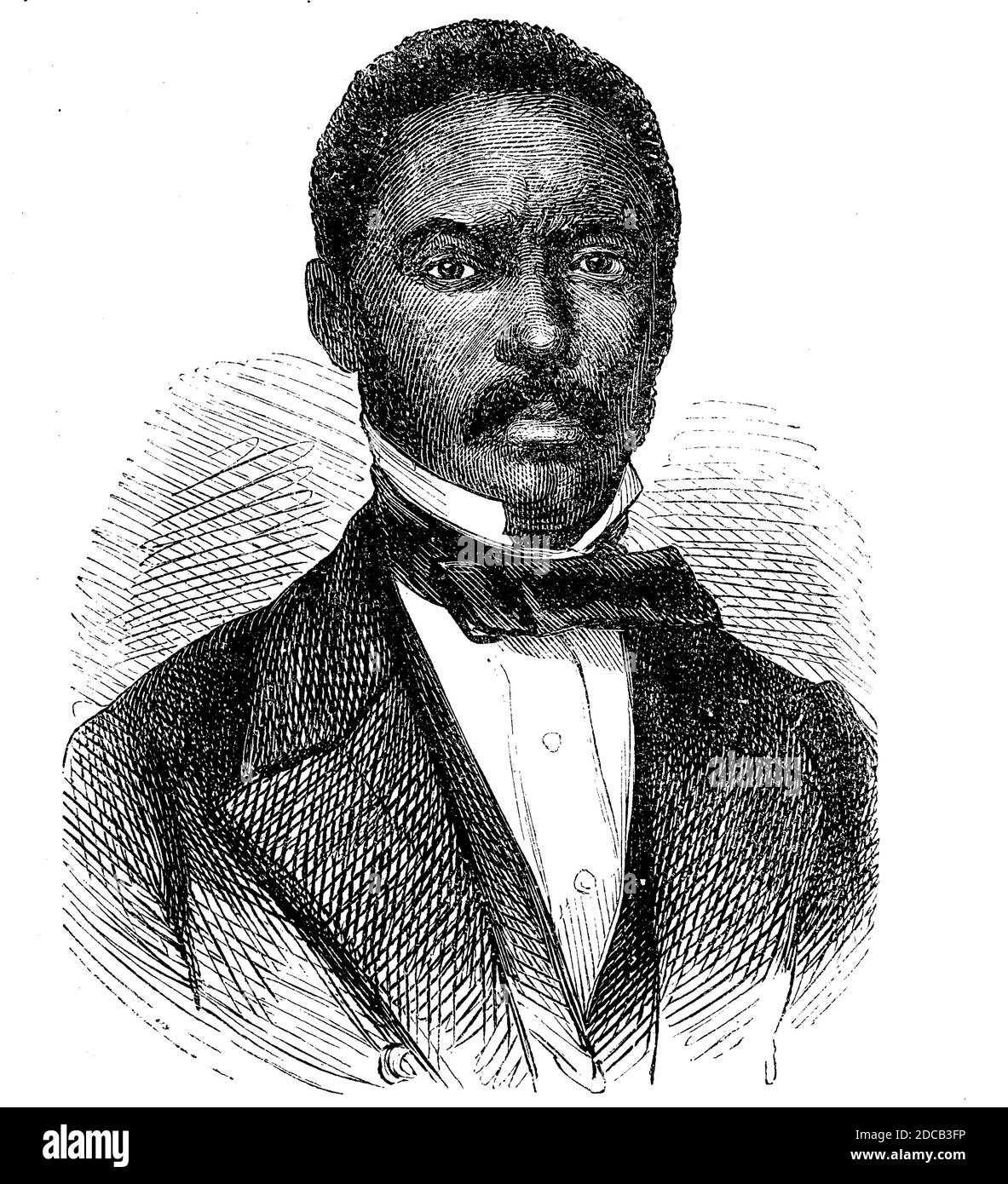 Stephen Allen Benson, 21. Mai 1816 - 24. Januar 1865, diente als 2. Präsident von Liberia von 1856 bis 1864 / Stephen Allen Benson, 21. 1816. - 24. Mai. Januar 1865, war vom 7. Januar 1856 bis zum 4. Januar 1864 der zweite Präsident von Liberia, Historisch, historisch, digital verbesserte Reproduktion eines Originals aus dem 19. Jahrhundert / digitale Reproduktion einer Originalvorlage aus dem 19. Jahrhundert, Stockfoto