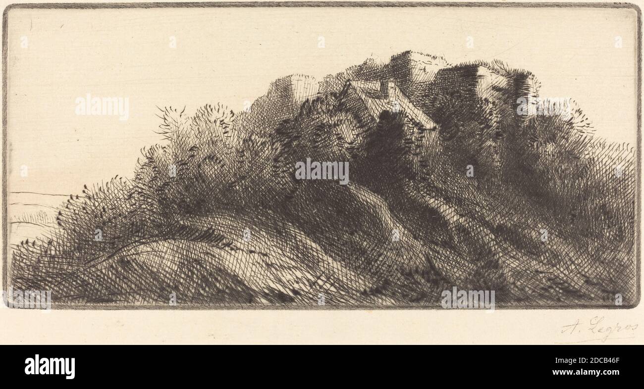 Alphonse Legros, (Künstler), Französisch, 1837 - 1911, Landschaft (Paysage), Radierung und Trockenpunkt Stockfoto