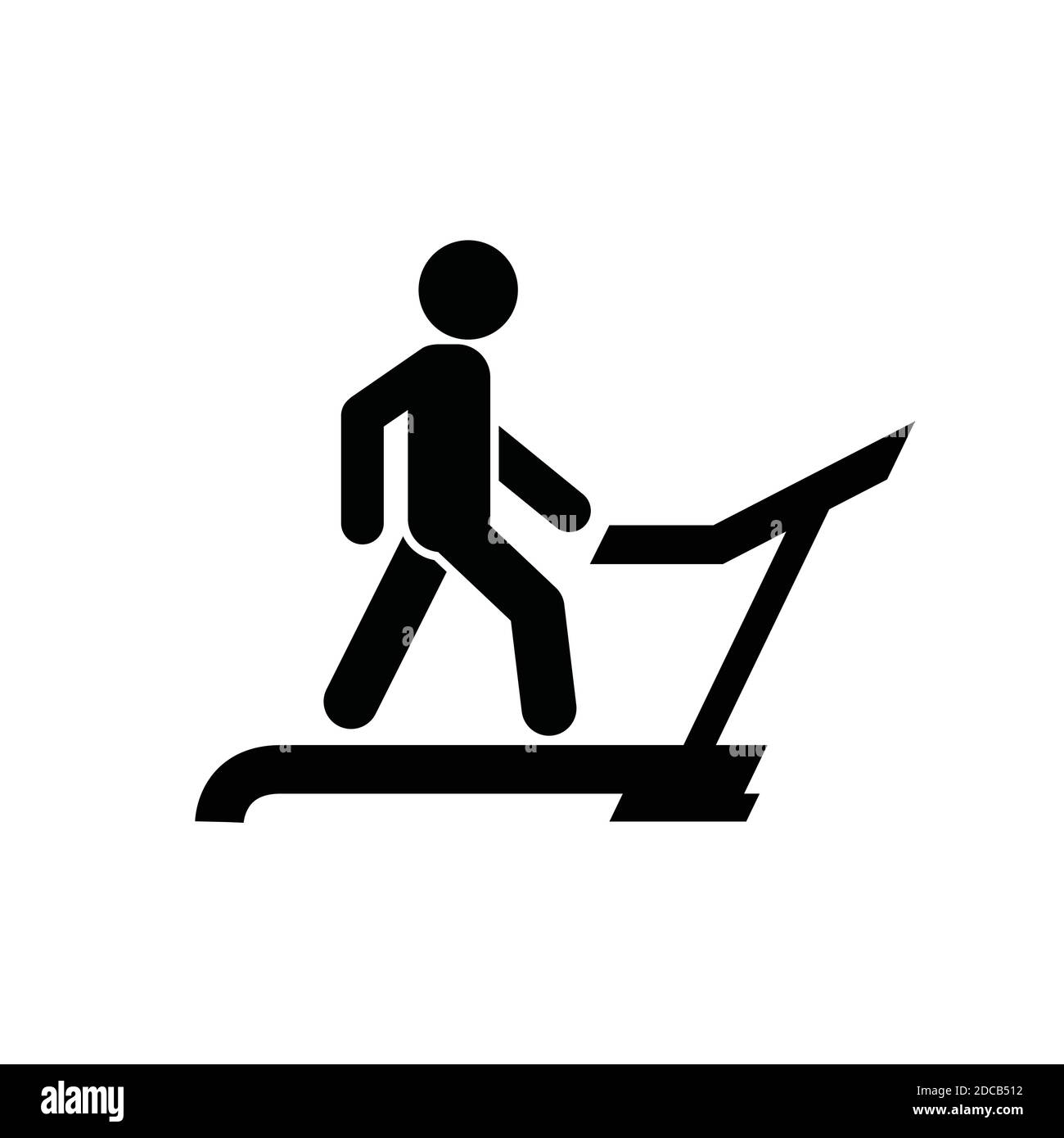 Mann läuft auf dem Laufband im Fitnessstudio, körperliche Bewegung Symbol, Gewichtsverlust und Ernährung, Sport und Training Vektor Illustration Stock Vektor